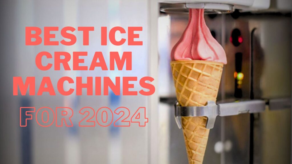 Ice cream machines with a stainless steel body, a transparent lid, and a control panel